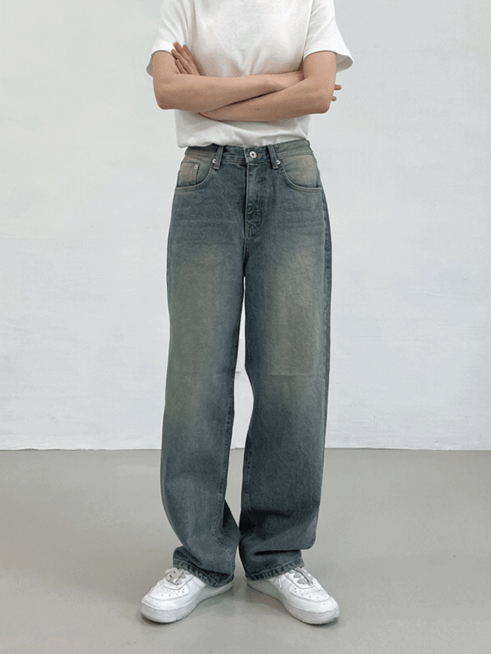 인챈트미 [unisex] 틴블루 비죠 와이드 데님