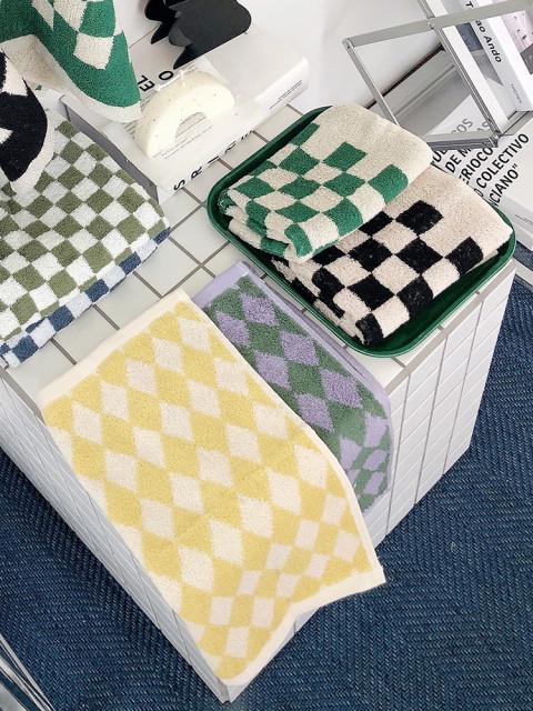 체커보드 주방 수건 레트로 아가일 체크 핸드 타올