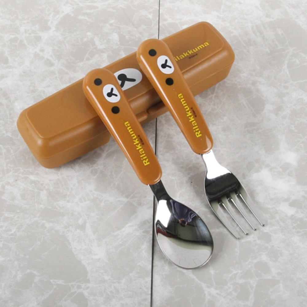 오키티 리락쿠마 큐티스푼포크케이스세트(얼굴) _브라운4513_1