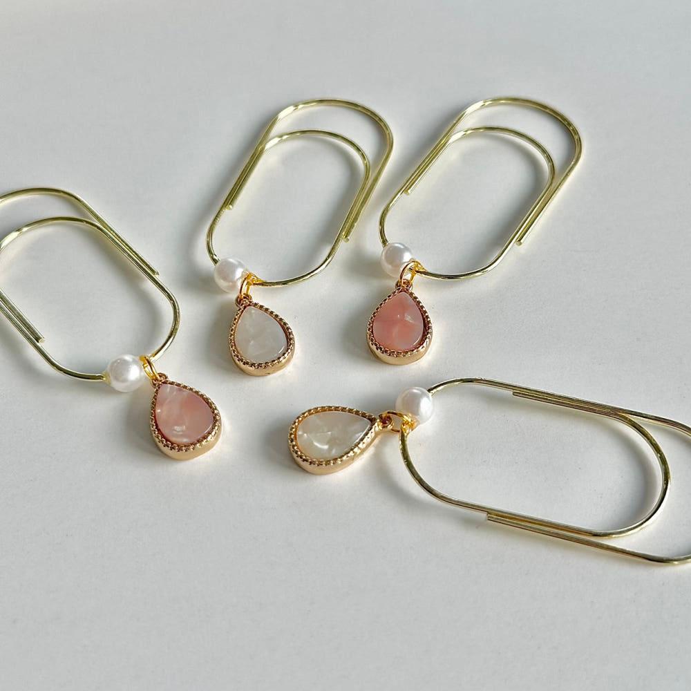 물방울 대리석 뚱클립 책갈피 북마크