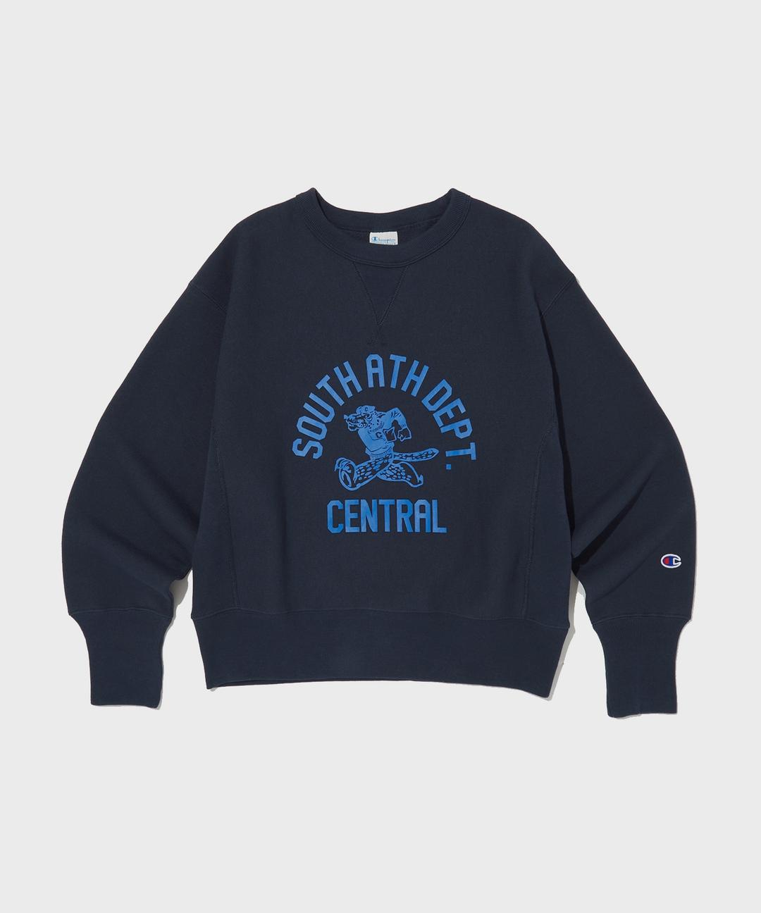 여성 리버스위브 블루택 기모 크루넥 스웨트셔츠 Dark Navy