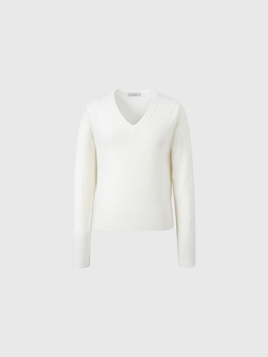 베이 브이넥 니트