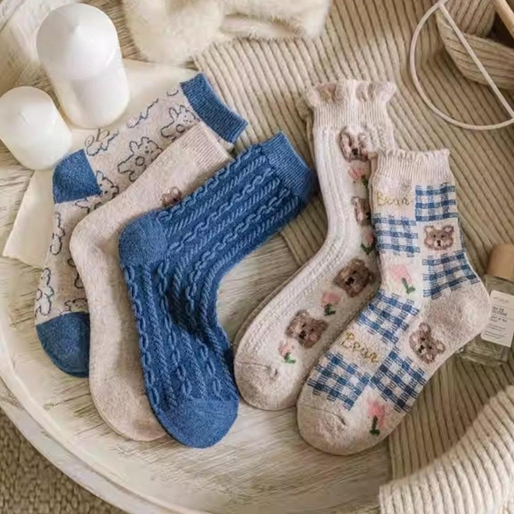 귀여운 빈티지 곰돌이 양말 5세트