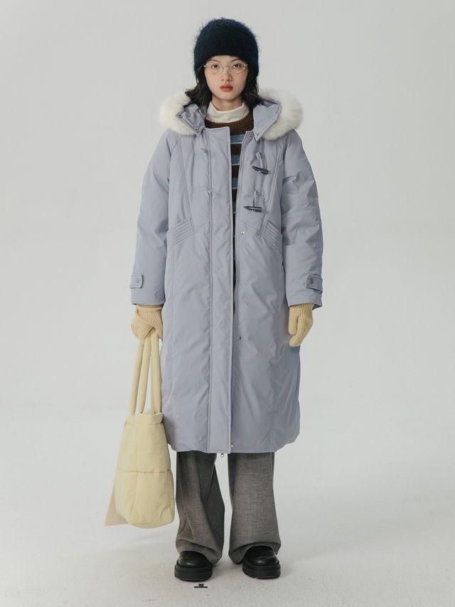 OMONT 덕다운 토글 롱 후드파카 (2 컬러)