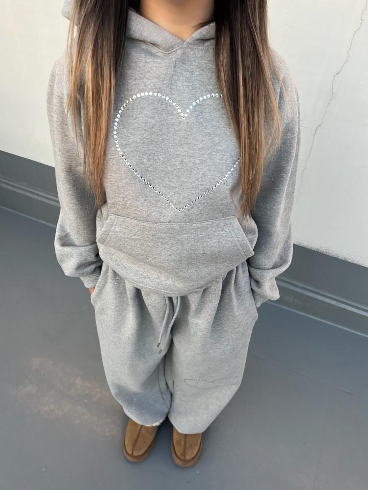 블링 하트 기모 후드T(2color)