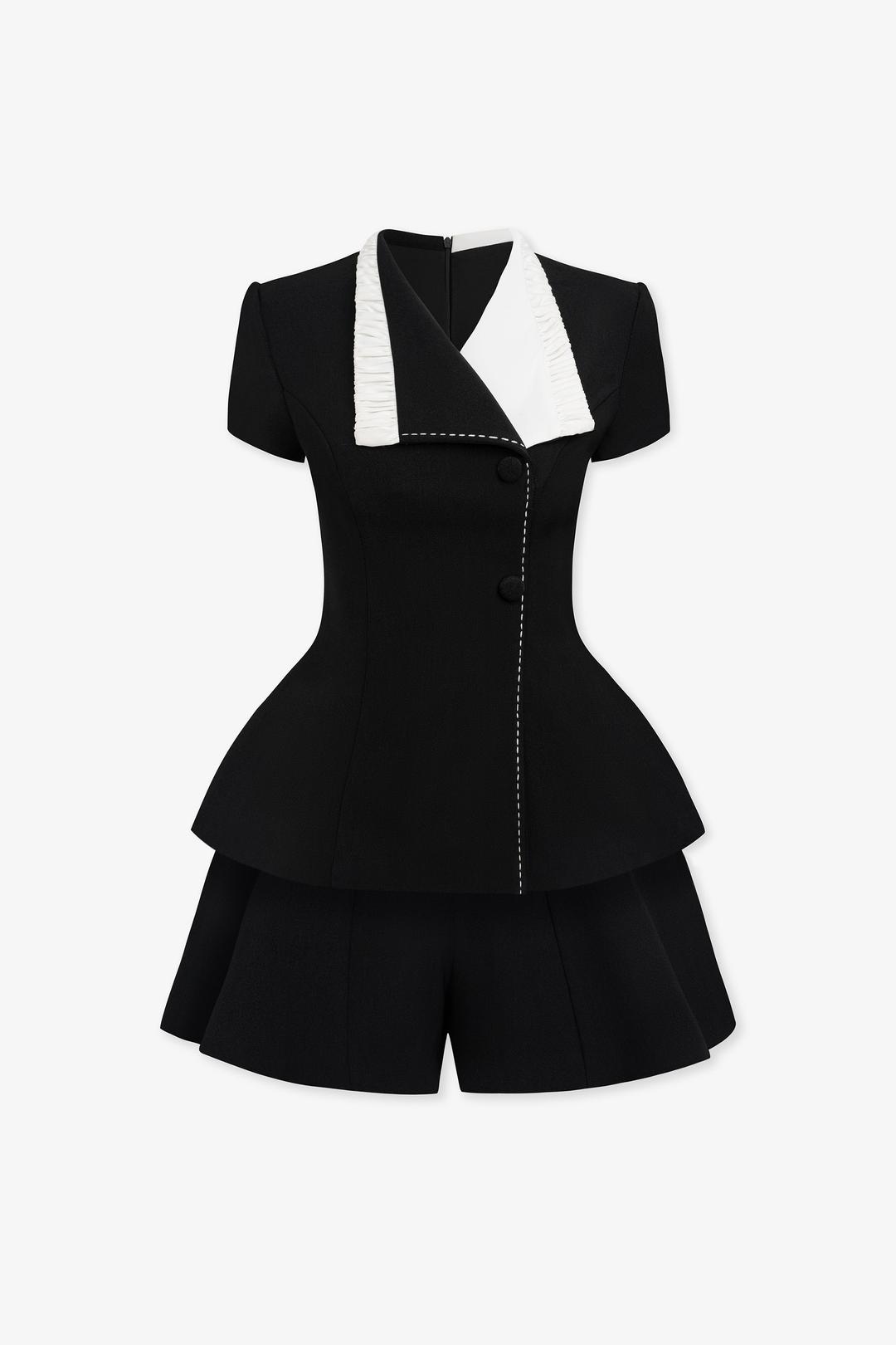 Darlene Two-tone Set - XS / Black