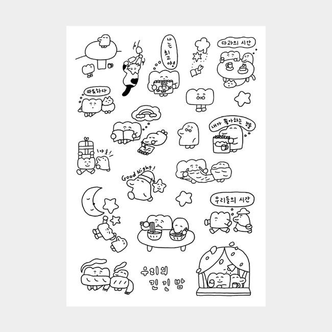 흰빵 작은 까마귀 판스티커