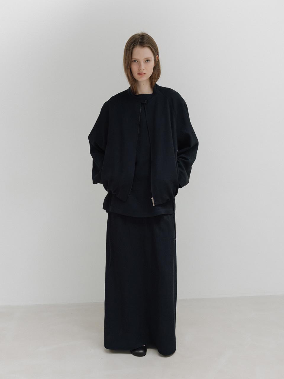 viscose blouson (dark navy)