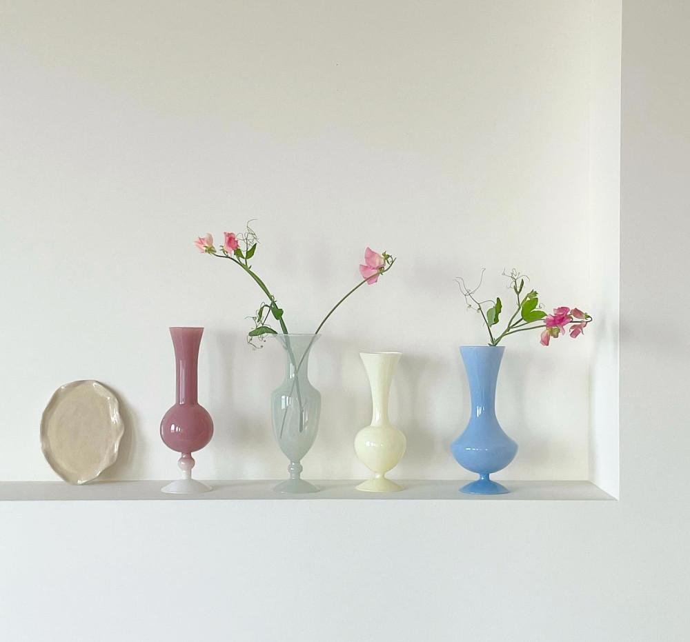 페이퍼가든 엘렌 제이드 꽃병 인테리어 소품 빈티지 오브제 디자인 레트로 오팔린 감성 화병