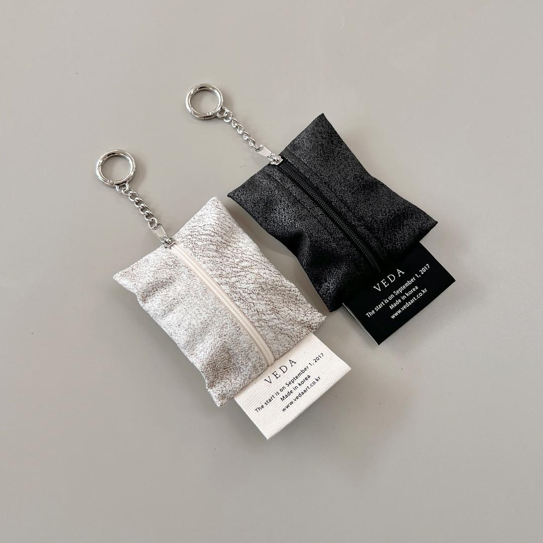 베다 미니파우치 키링_크랙 베이지 Veda pouch mini keyring [crack beige]