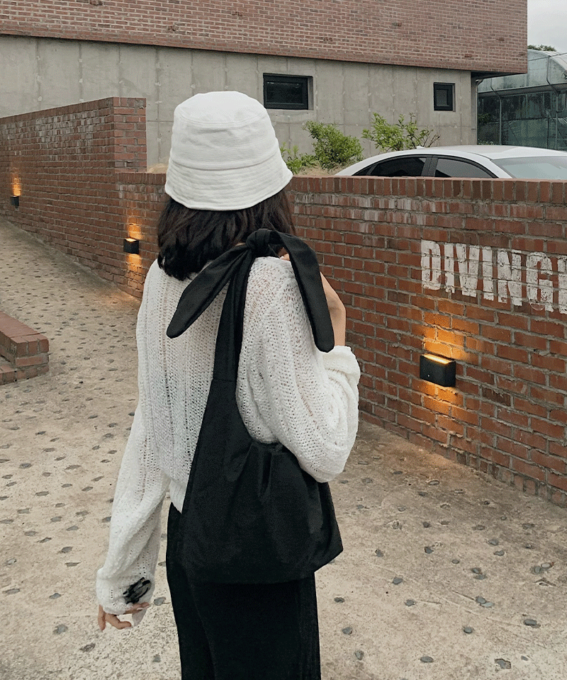 셔링 매듭 에코백 (1color)