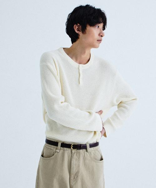 헨리넥 풀오버 니트_아이보리