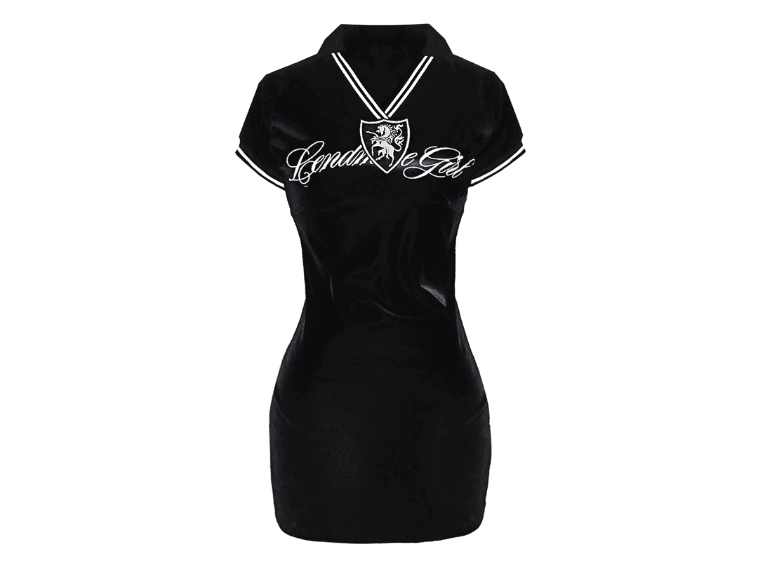 Glossy jersey dress (black)