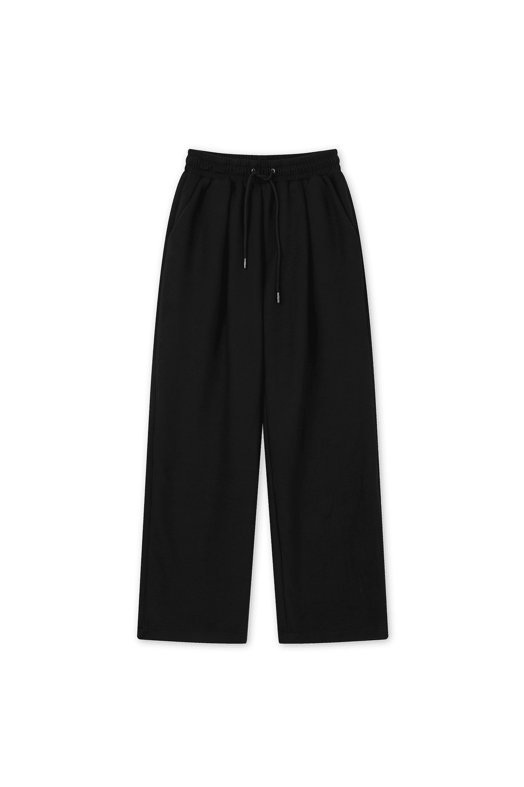 [우먼] 플리스 사이드 핀턱 드로스트링 팬츠 블랙