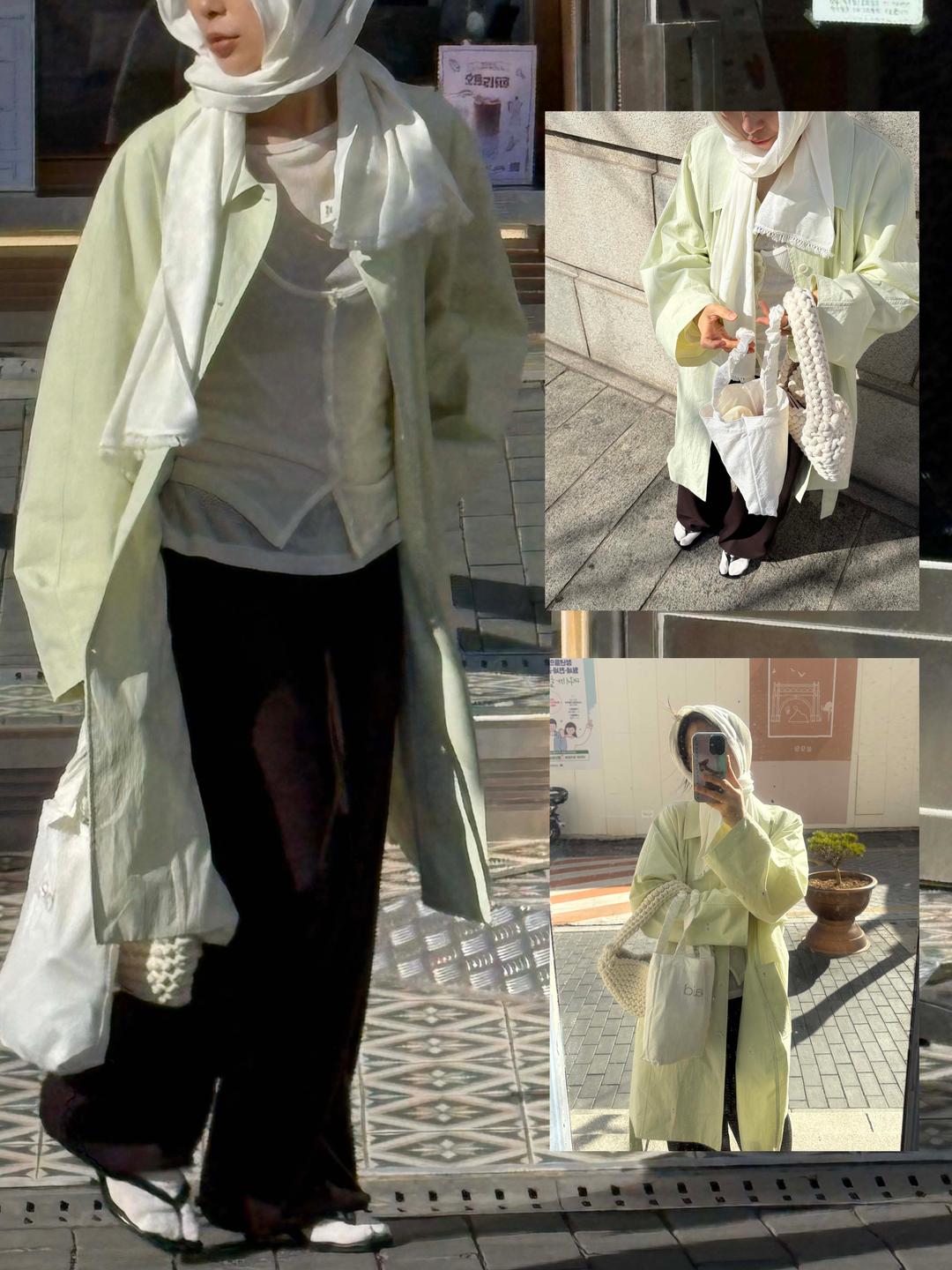 pistachio trench coat (2color)