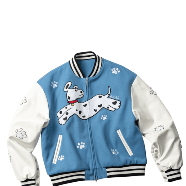 "Runnaway Puppy" Quilted Baseball Jacket