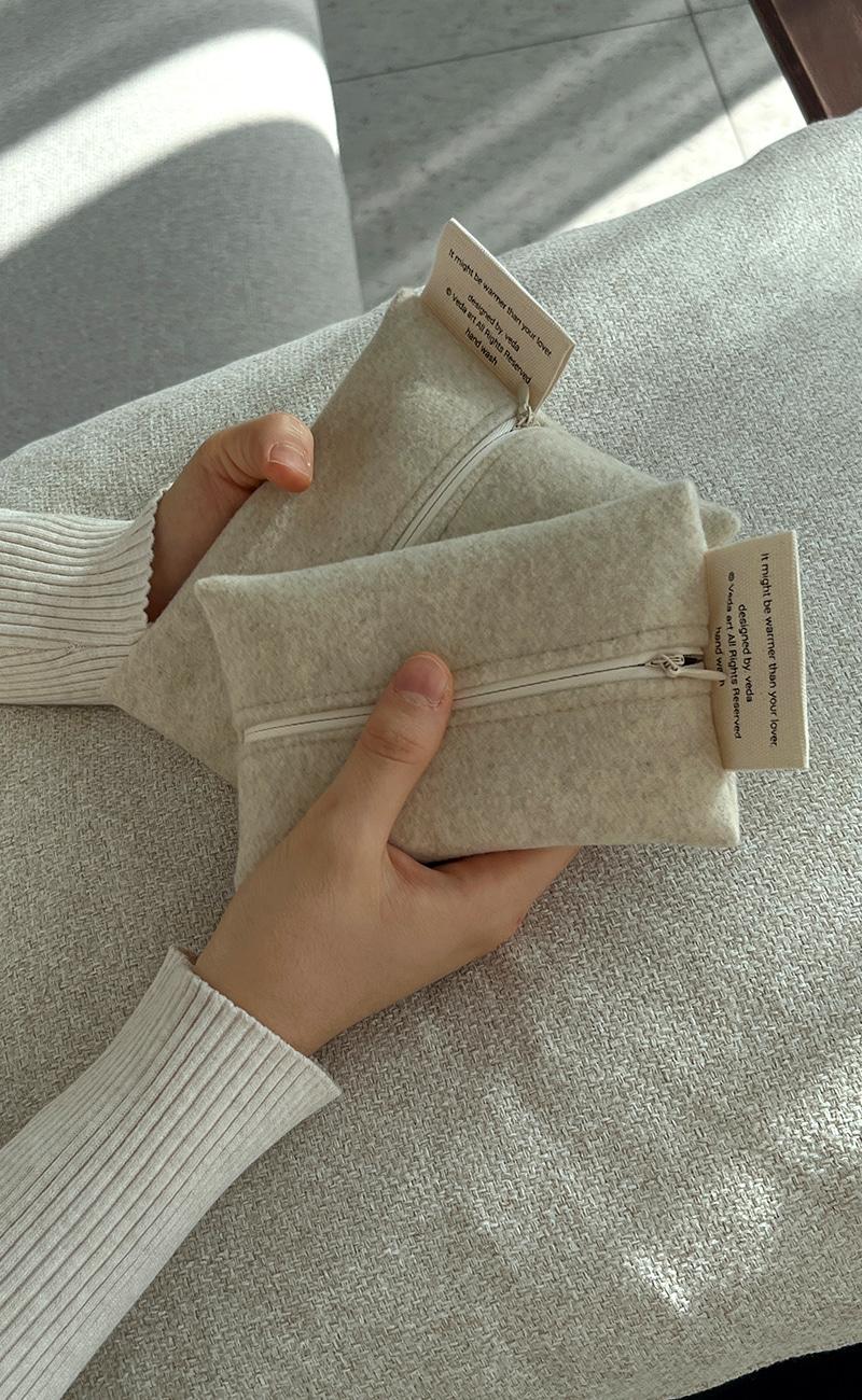 베이지그레이 미니_Veda Romantic Pouch beige gray mini