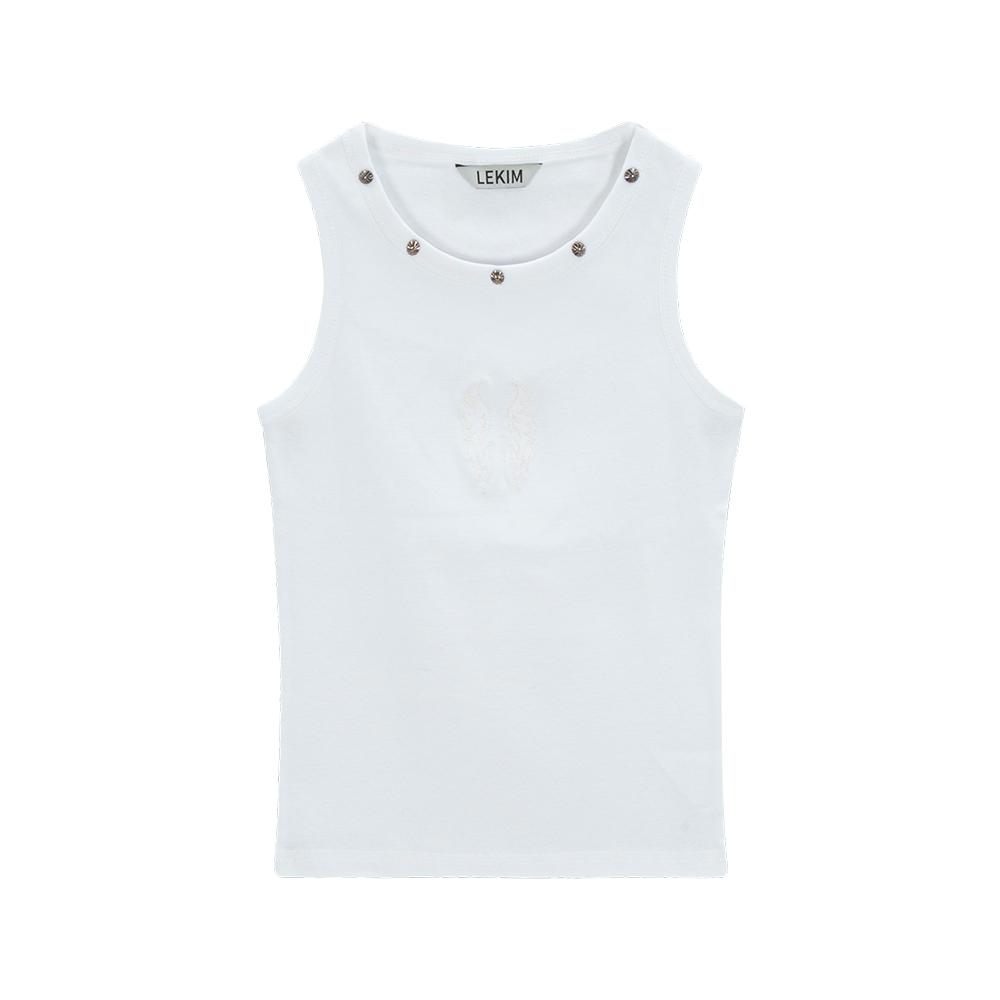 (7/23 RESTCOK) LWE STUD SLEEVEESS WHITE