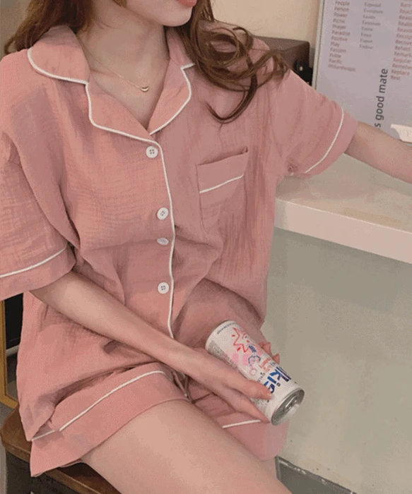 라리리 반팔 홀리데이 잠옷 상하세트 (3520)