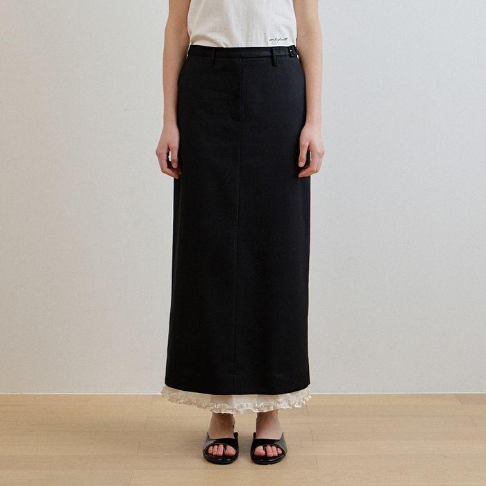 ann belted 2-way long skirt_black