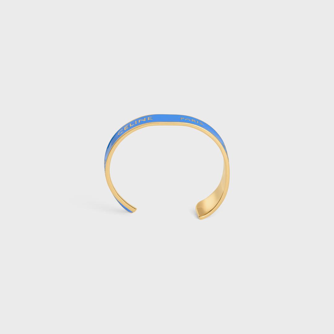 CELINE 리본 스몰 커프 - 에나멜 & 골드 피니시 브라스