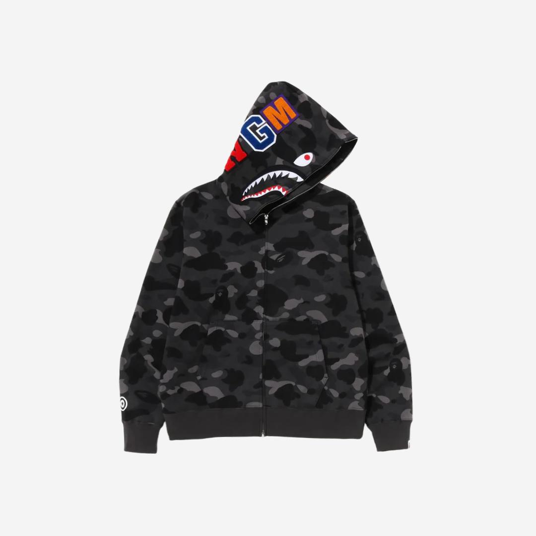 BAPE Color Camo Shark Full Zip Hoodie Black