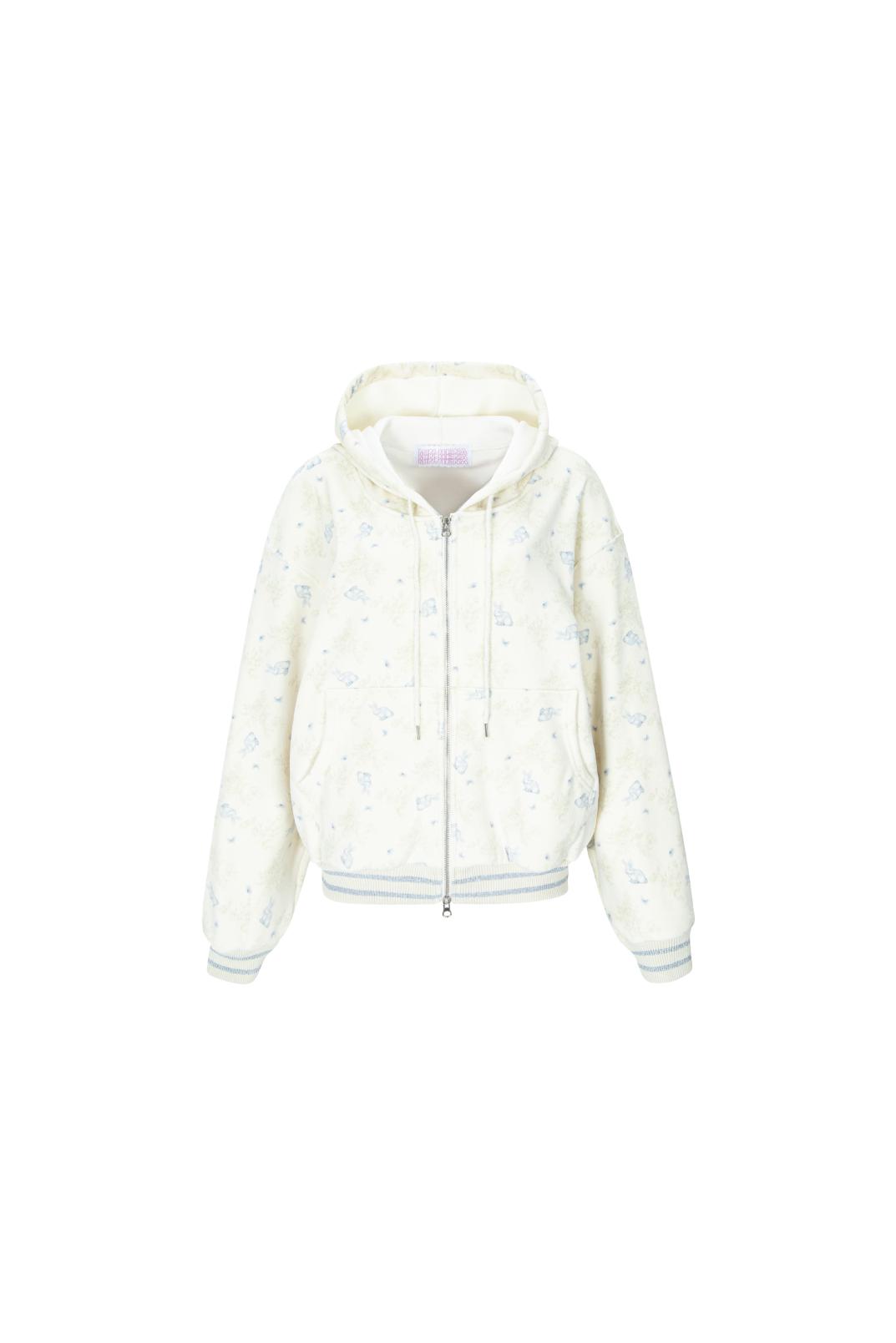 RABBIT fluffy hoodie cream