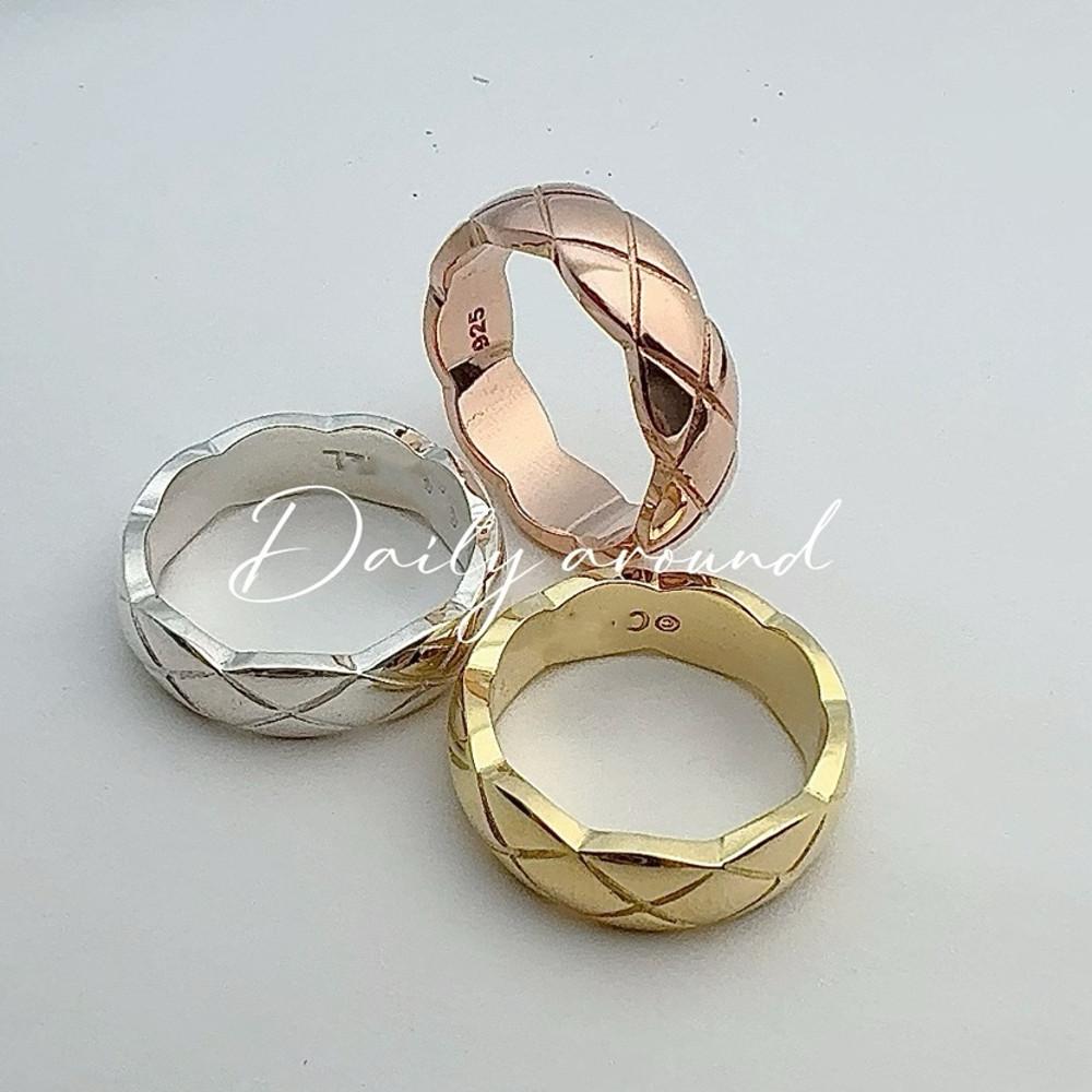 실버 925 두꺼운 엠보 퀼팅 은반지 실버반지 레이어드 커플 우정