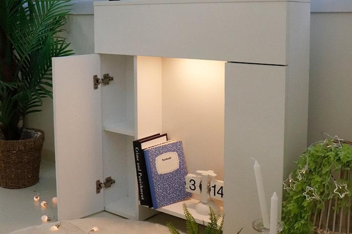 비티벽난로 콘솔 장식장 LED조명 수납형