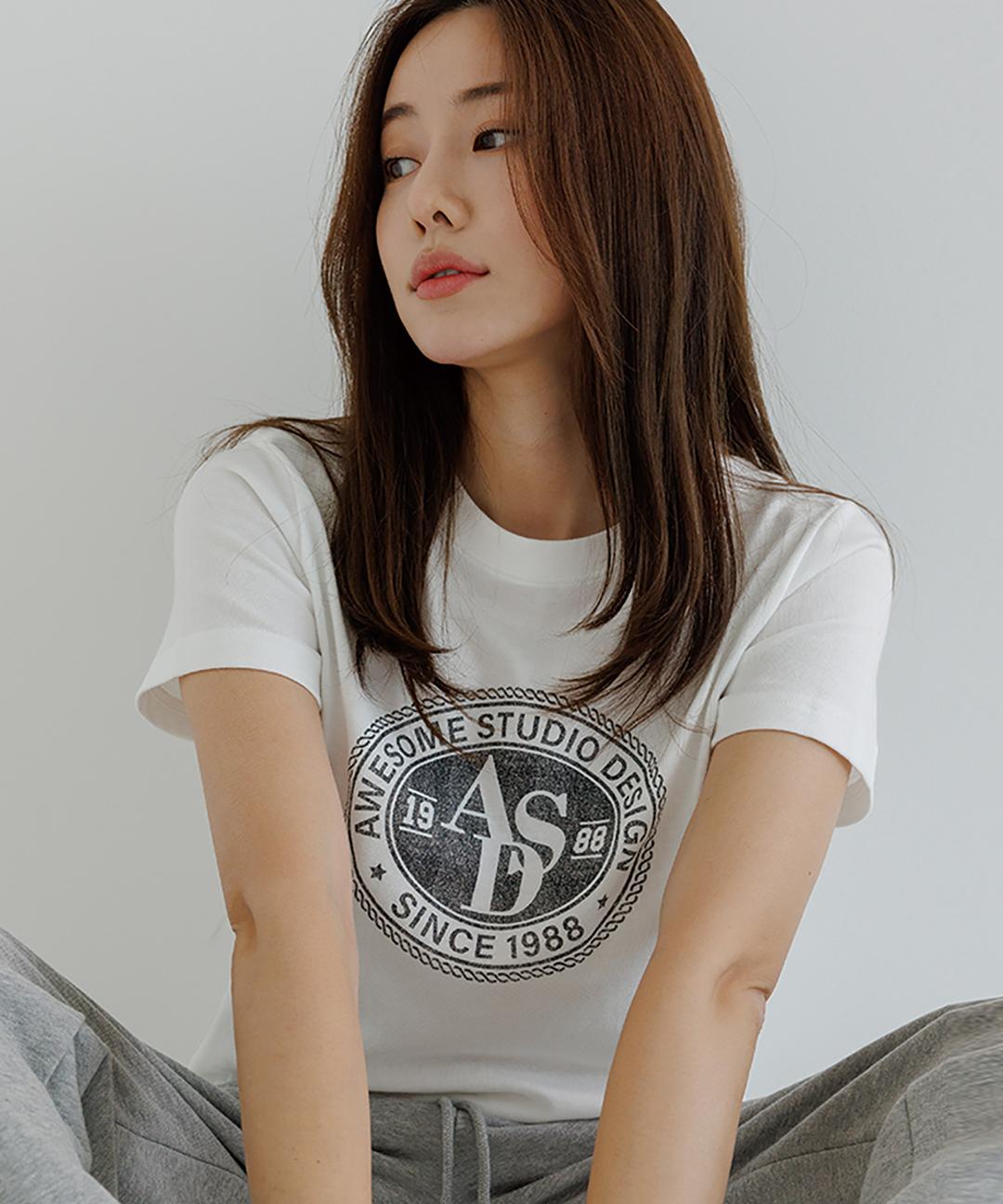 서클 심볼 슬림 반팔티 화이트/[예약 발송 6월19일] 블랙