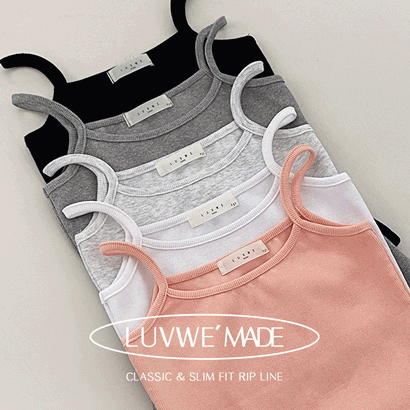 신상7일만특가💓[🚀당일출고][MADE/숏,롱/스퀘어ver.] 바비 탄탄 쫀쫀 스판 슬림핏 골지 무지 기본 민소매 이너 일자 끈나시 슬리브리스 (5color) LUVWE' made