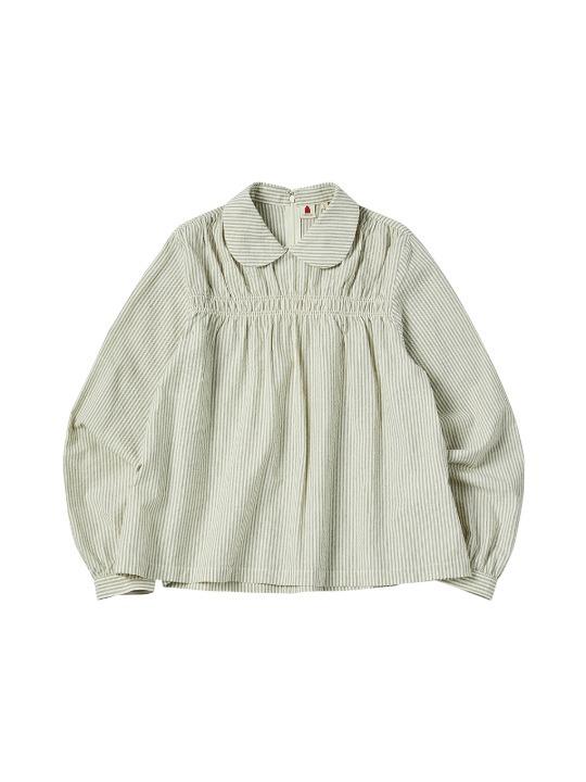 W NOZ SHIRRING BLOUSE [IVORY]