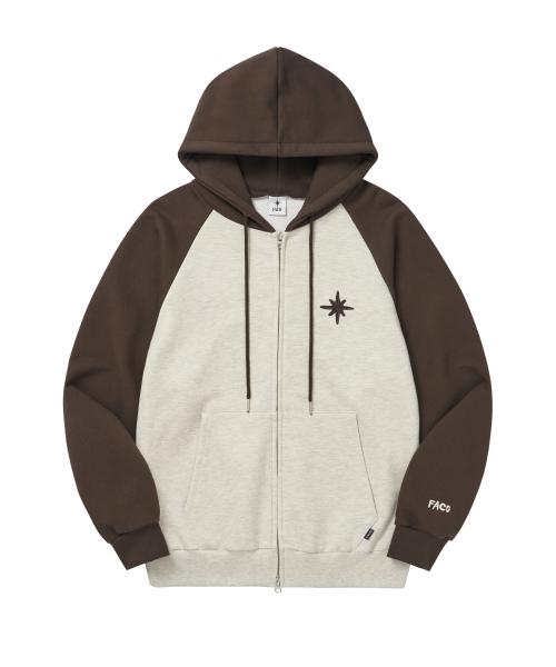 FAVICON LOGO HOOD ZIPUP BROWN