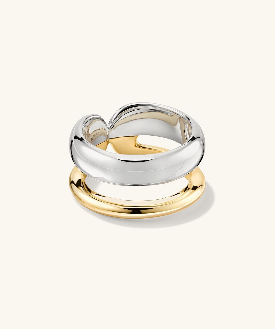 18k Gold Vermeil and Sterling Silver Duet Mixed Ring - Jewelry | Mejuri