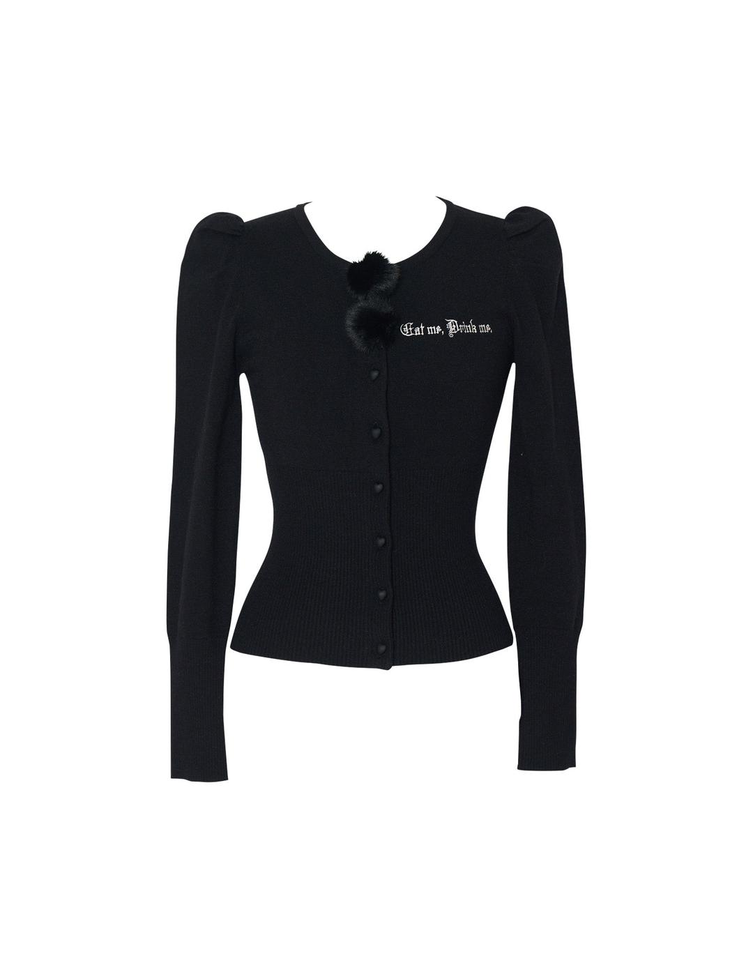 Eat Me Drink Me knit cardigan