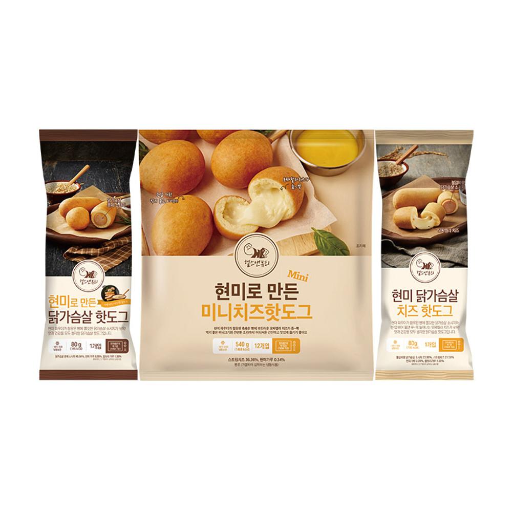 [헬스앤뷰티] 현미로 만든 닭가슴살 핫도그 (현미 치즈 미니치즈 선택가능)