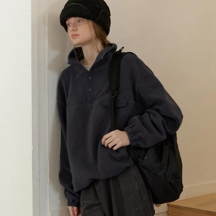 Levee fleece pullover (vintage navy)