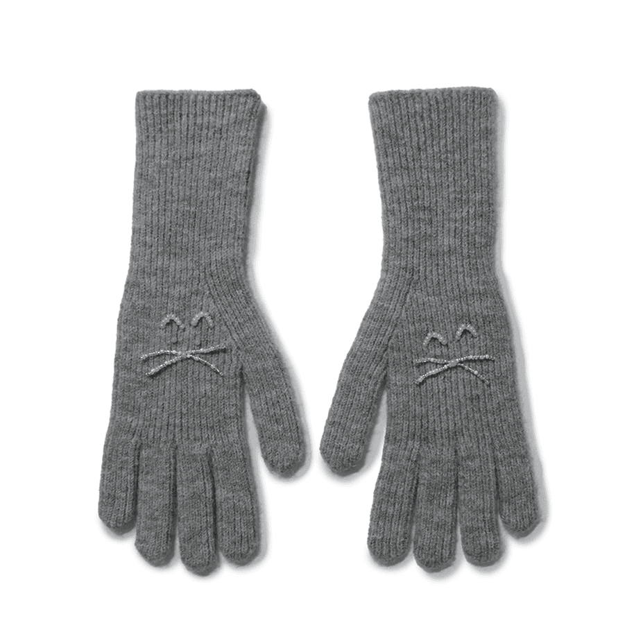 Long gloves Gray + Cat
