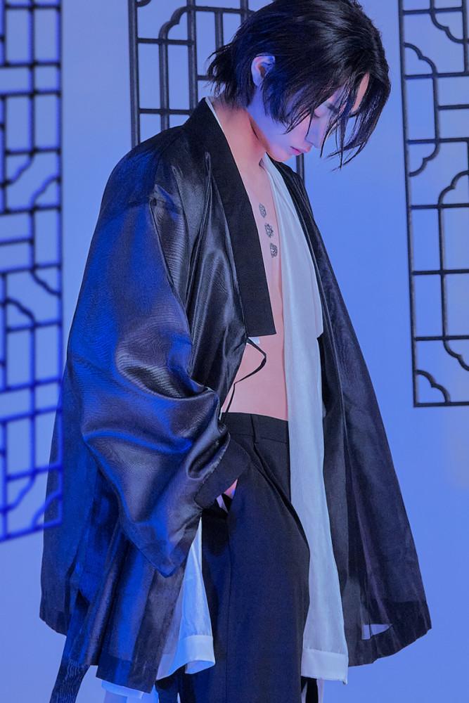 TM3 한 와이드 학창의 두루마기 가디건 블랙