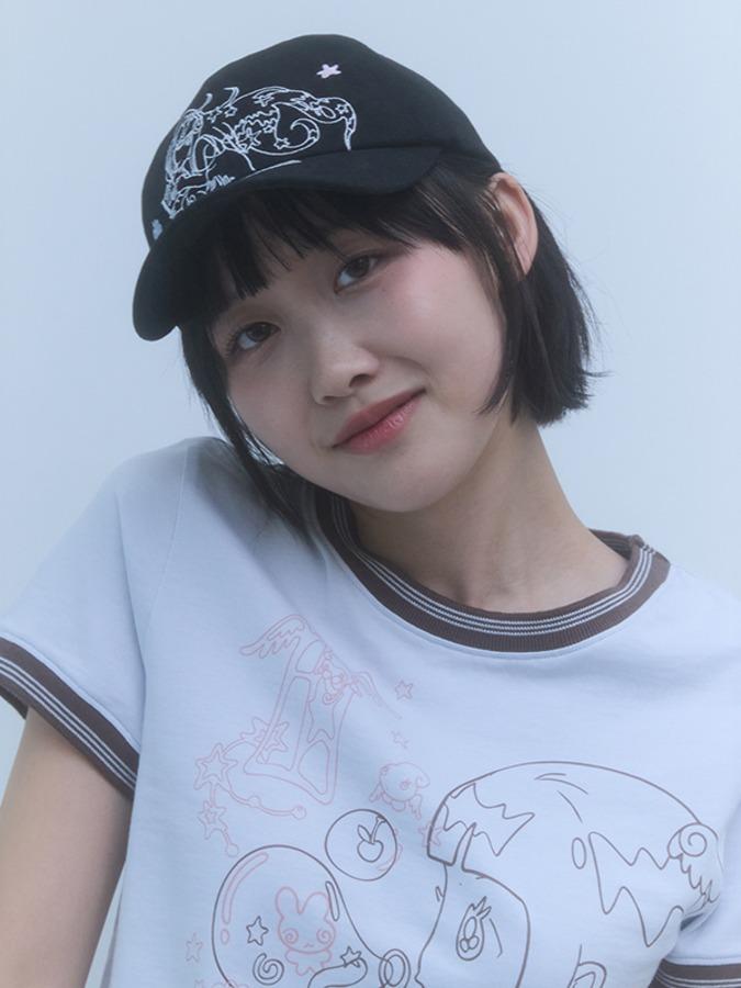 키르시 X 썬원버드 엠브로이더리 볼캡 [블랙]