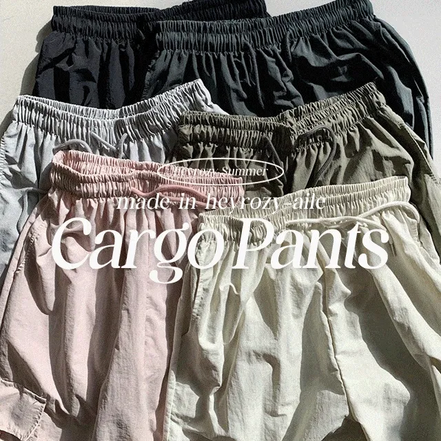 [자체제작💙/기장추가/나일론팬츠/카고포켓] stone - 155cm스톤카고와이드팬츠 /  품절컬러 재생산 진행중