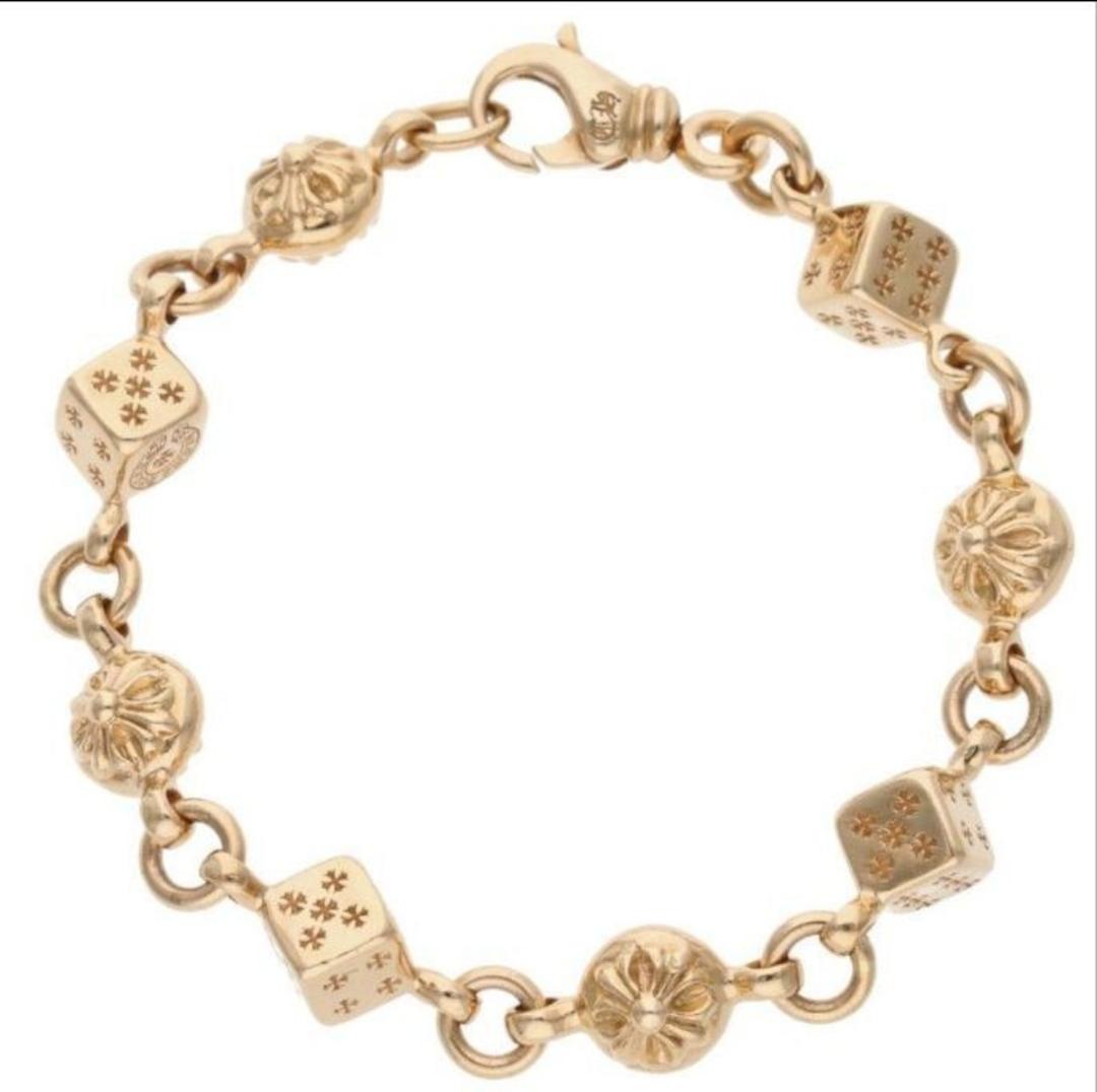 CHROME HEARTS クロムハーツ 22K Dice And Crossball Bracelet ダイス クロスボール ゴールド ブレスレット | chromehearts