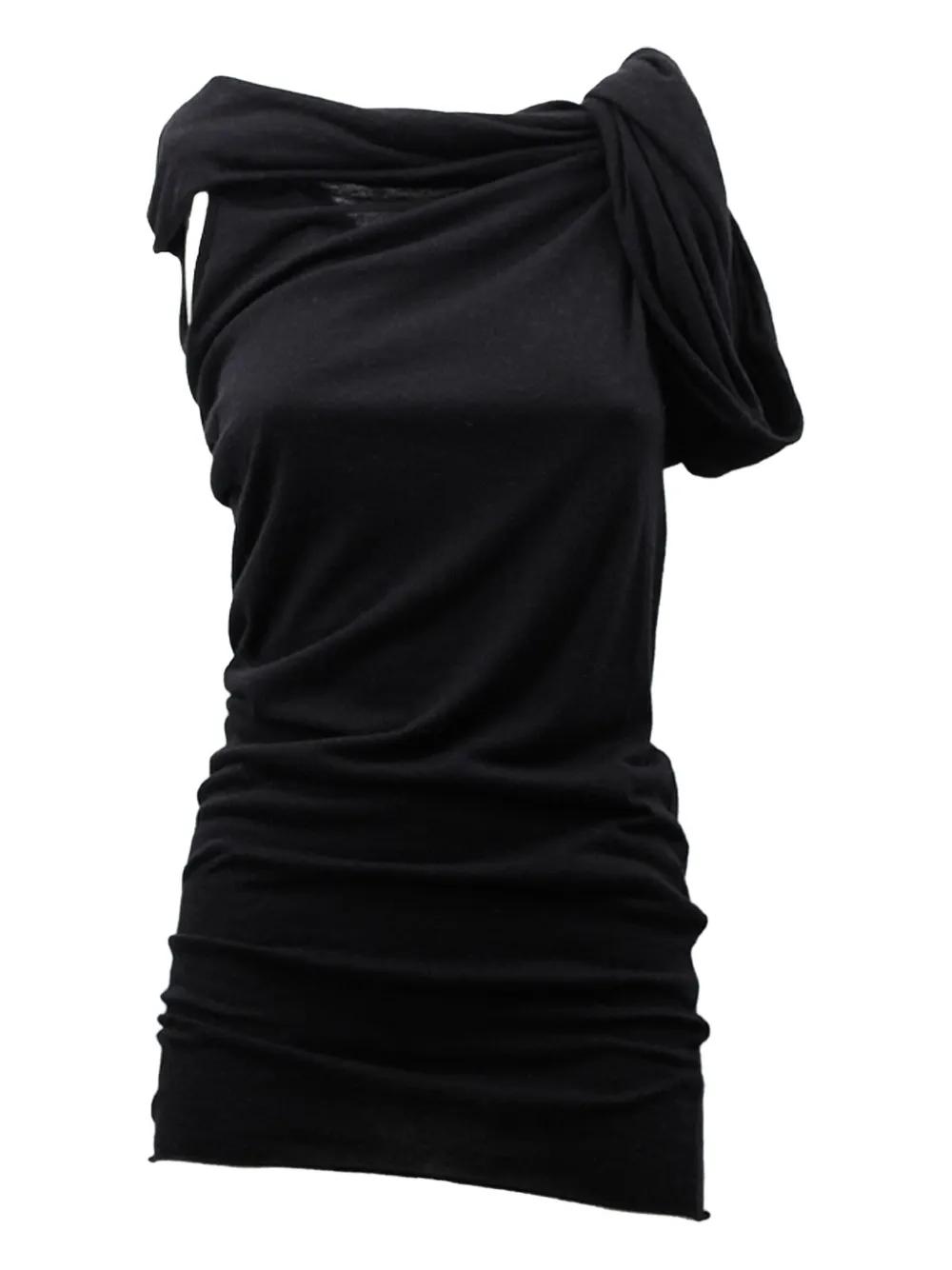 Rick Owens 드레이프 비대칭 탑 | 블랙 | FARFETCH KR