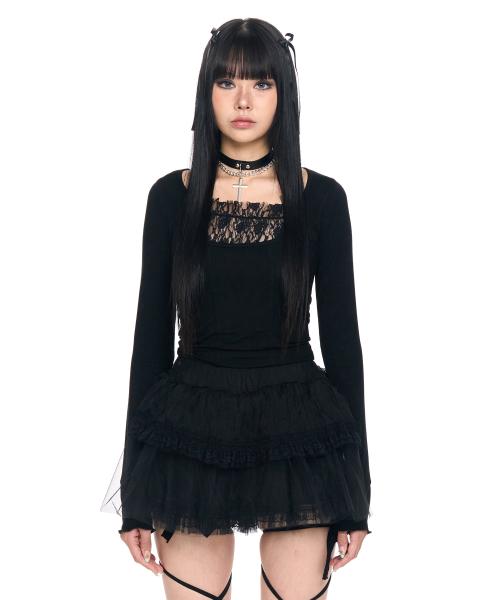 LACE OJO TOP BLACK