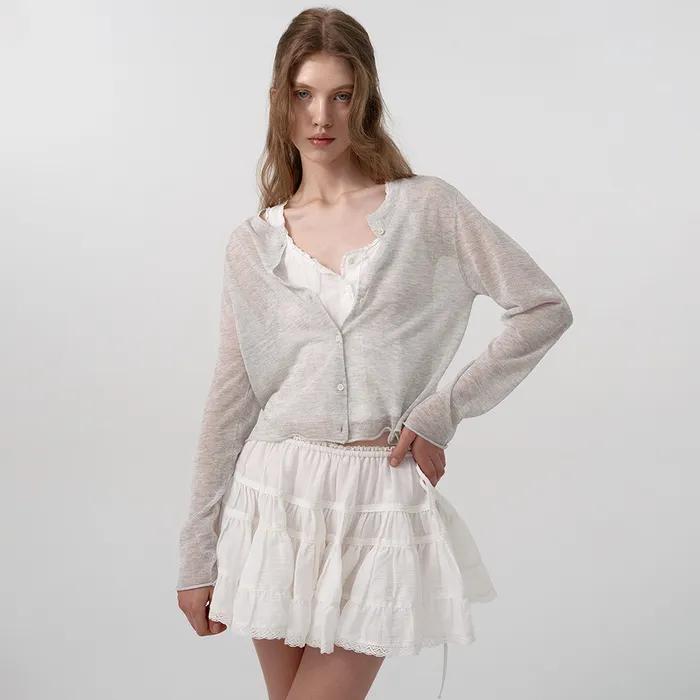 Sway Frill Lace Skirt_Ivory