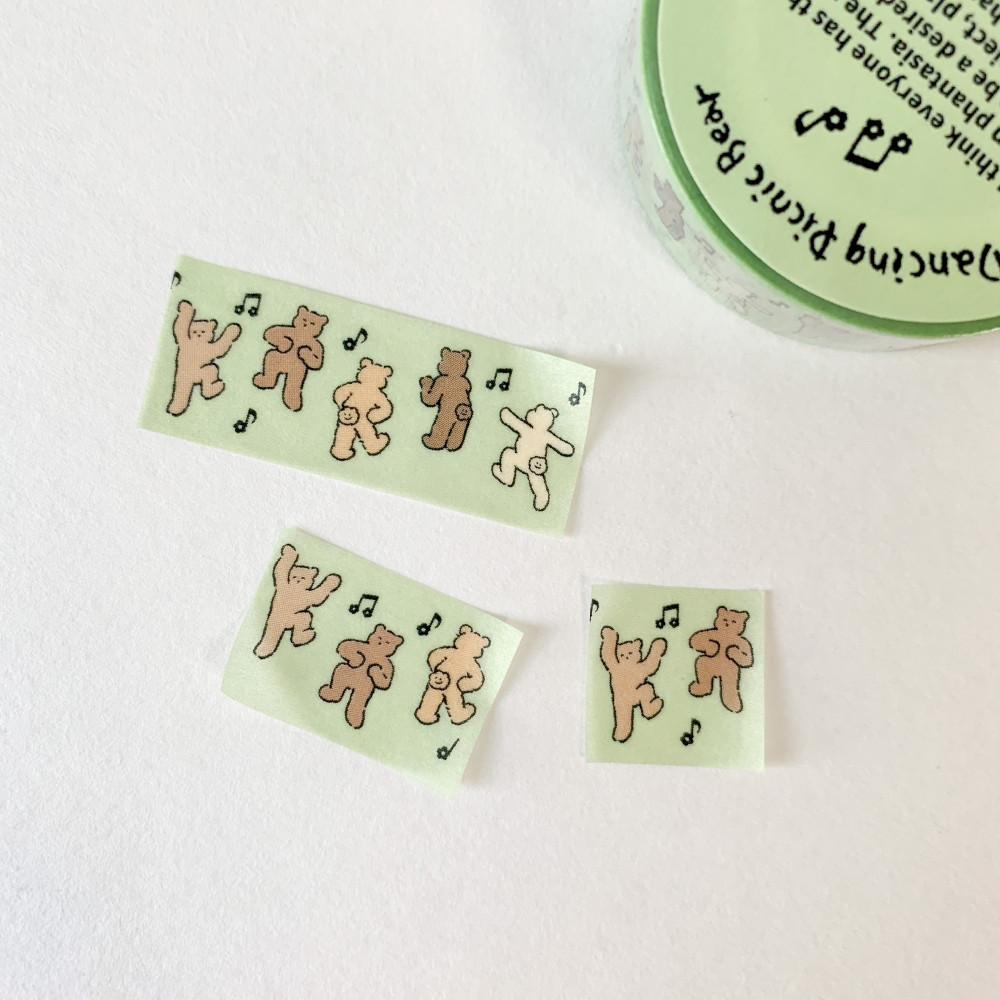 [윝판타] Dancing Picnic Bear 마스킹테이프