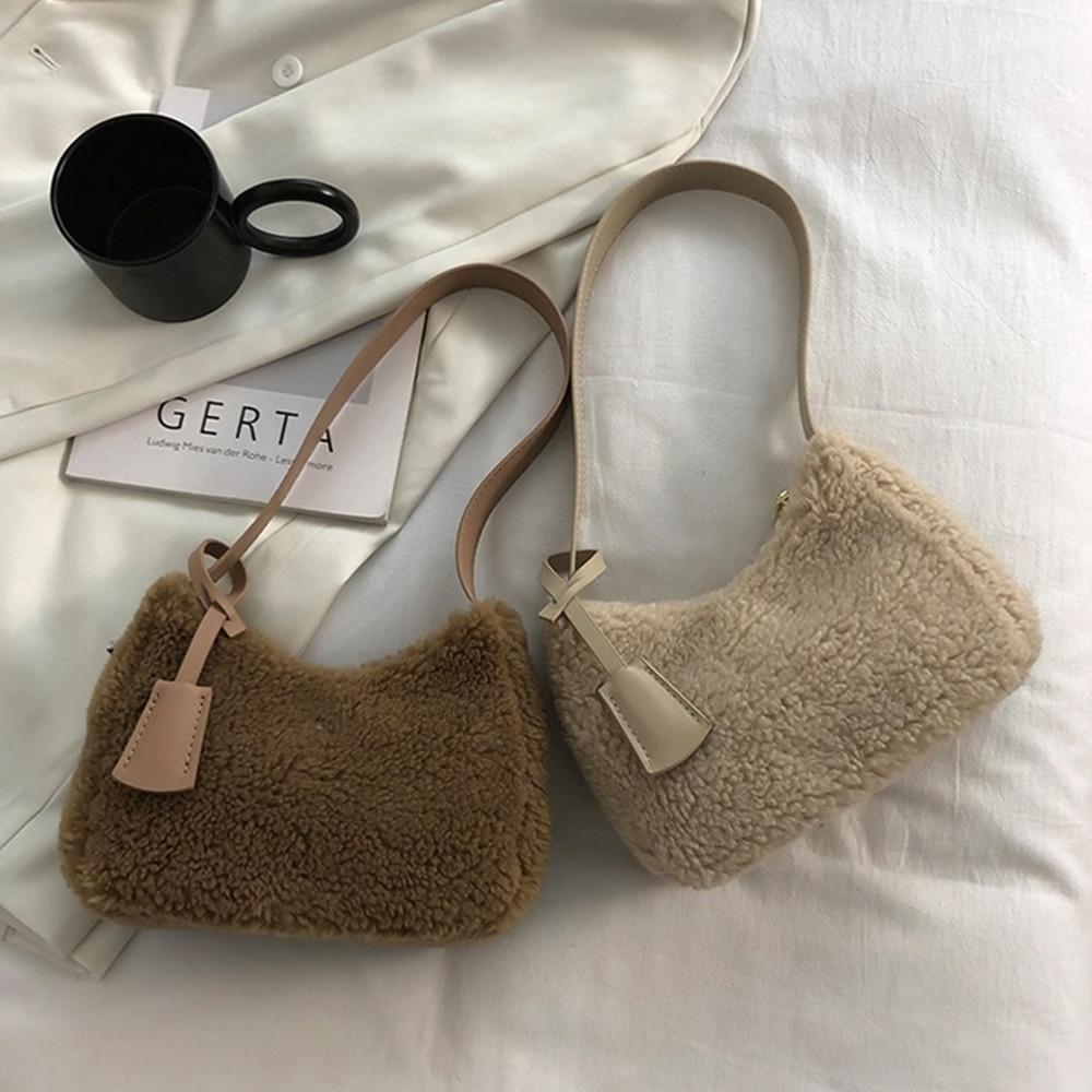 페이크 퍼 뽀글이 양털 호보백 숄더백 가방