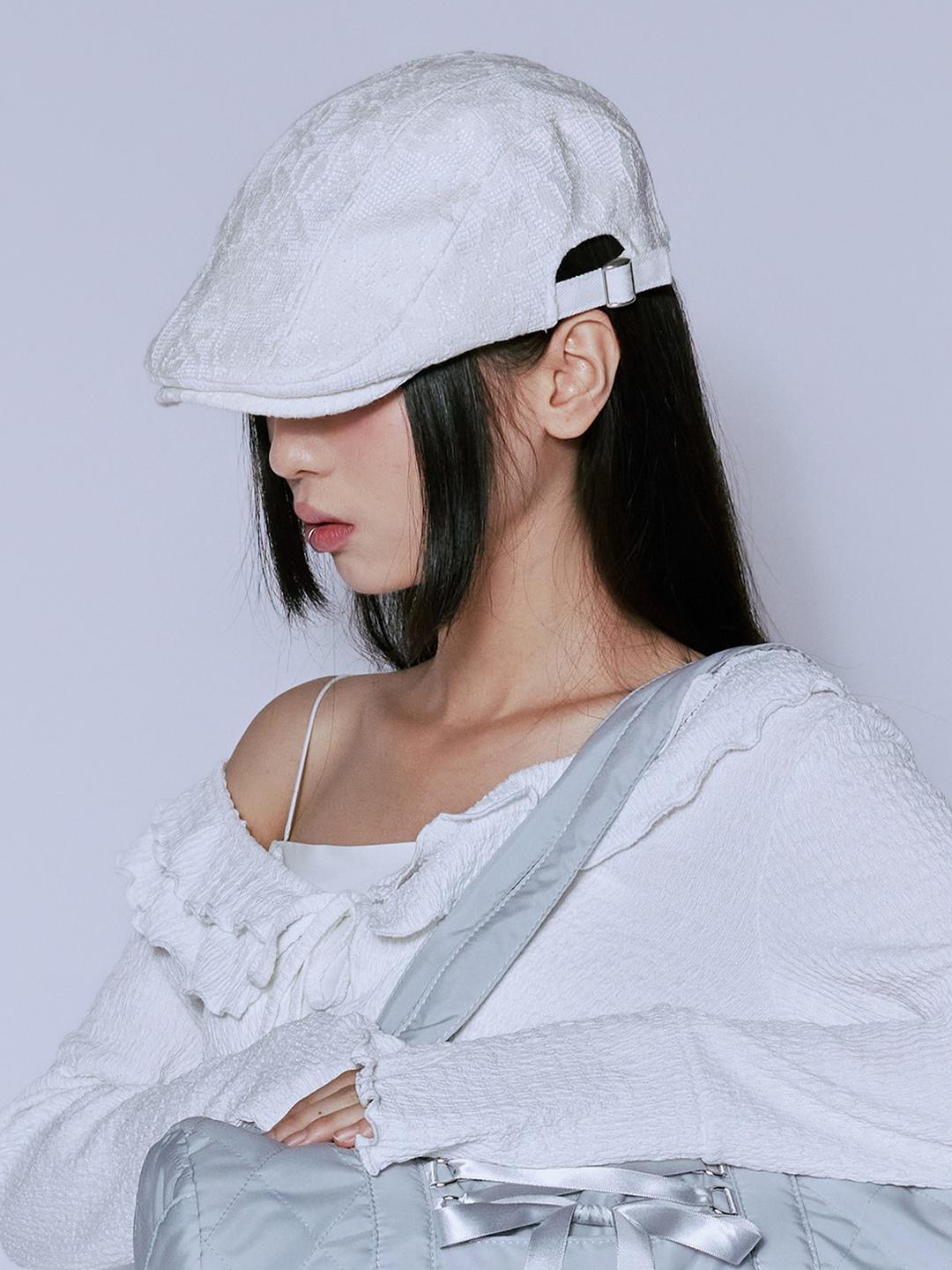 LACE HUNTING CAP_WHITE
