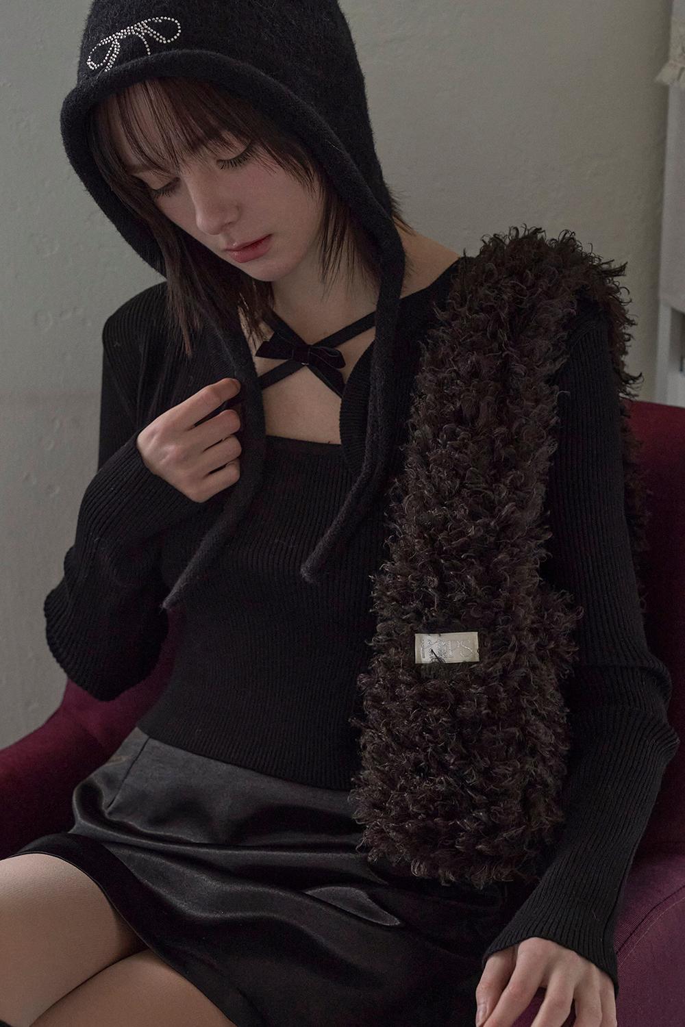 POODLE FUR BAG IN BROWN (small)