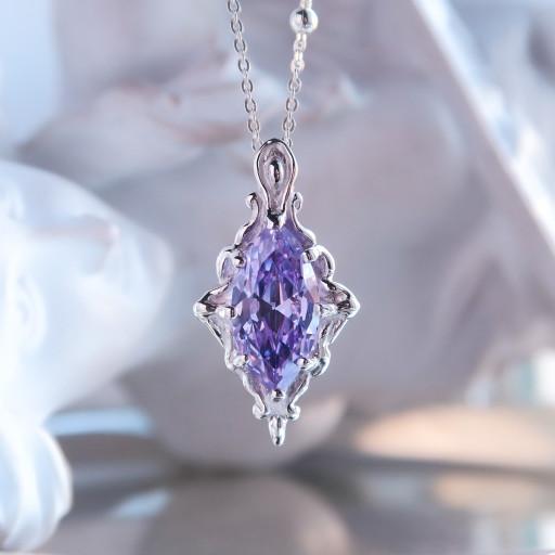 라벤더마퀴즈 큐빅 실버 볼드 목걸이 펜던트